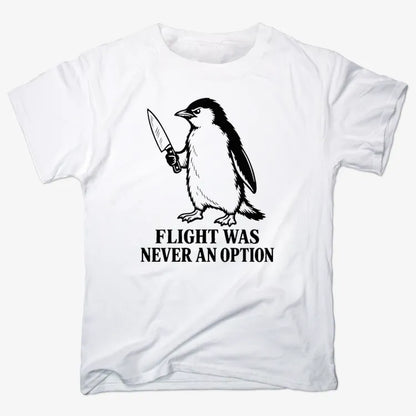 Flight Was Never An Option Penguin-Men's T-Shirt-White