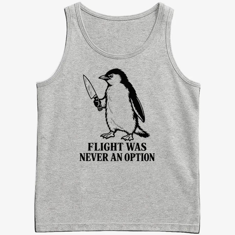 Flight Was Never An Option Penguin-Men's Tank Top-Gray Heather
