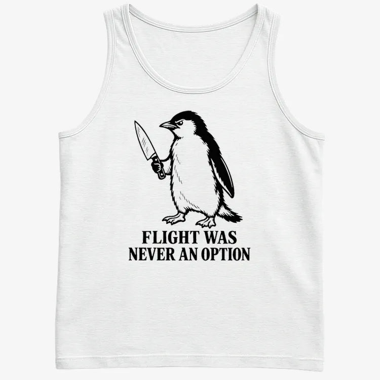 Flight Was Never An Option Penguin-Men's Tank Top-White