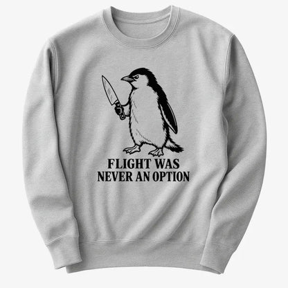 Flight Was Never An Option Penguin-Sweater-Gray Heather