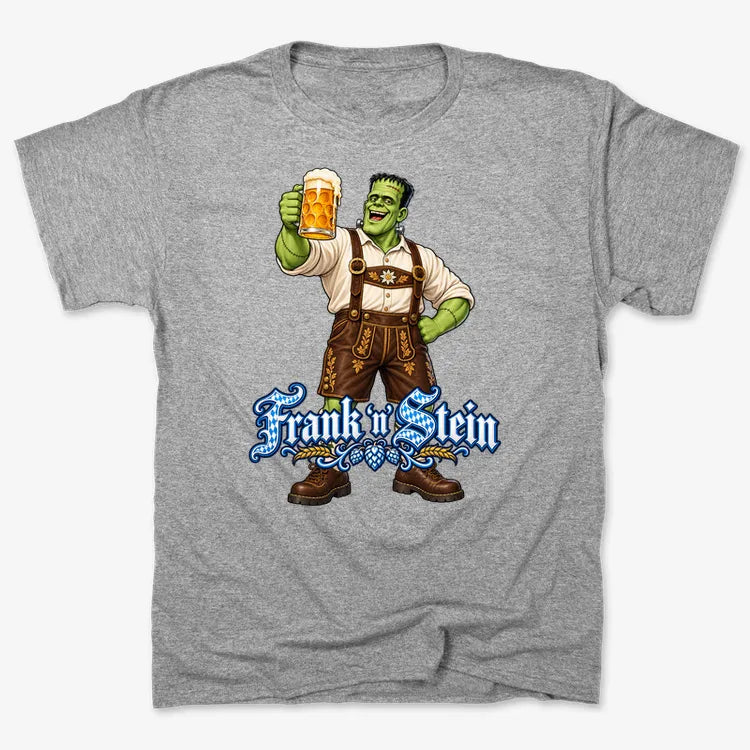 Frank 'n Stein-Unisex Heavyweight T-Shirt-Heather Gray