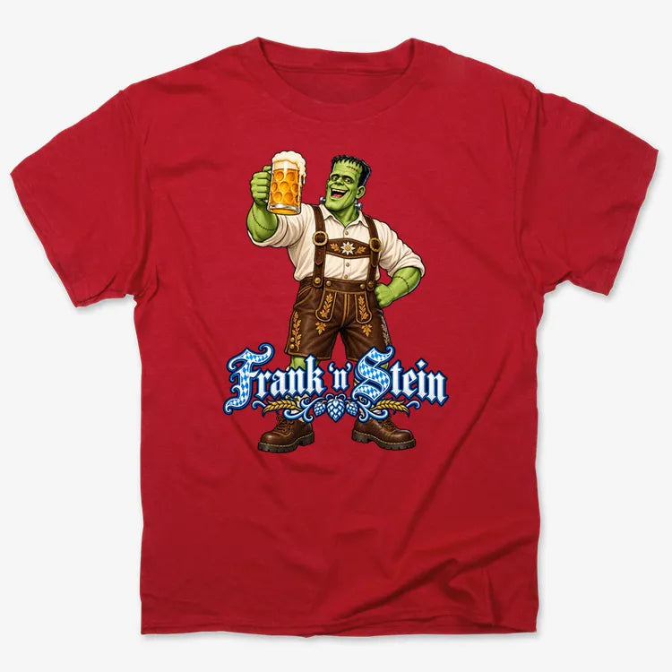 Frank 'n Stein-Unisex Heavyweight T-Shirt-Red