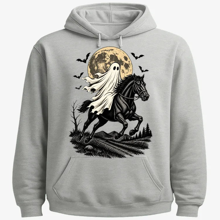 Ghost Rider on a Black Horse-Hoodie-Gray Heather