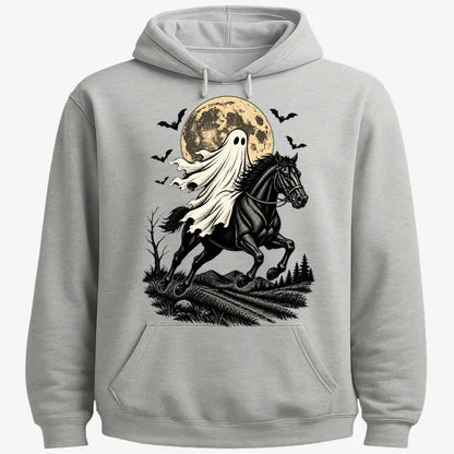 Ghost Rider on a Black Horse-Hoodie-Gray Heather