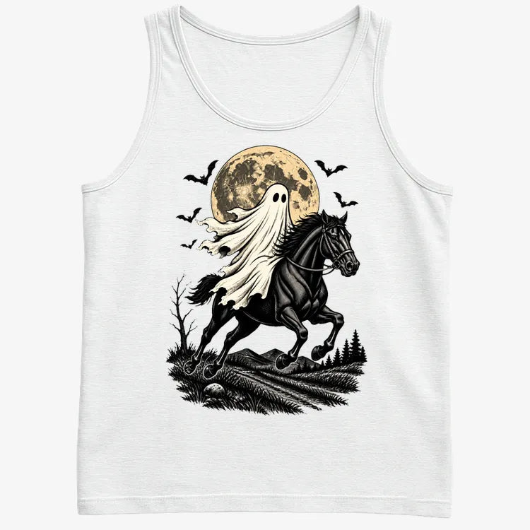 Ghost Rider on a Black Horse-Men's Tank Top-White