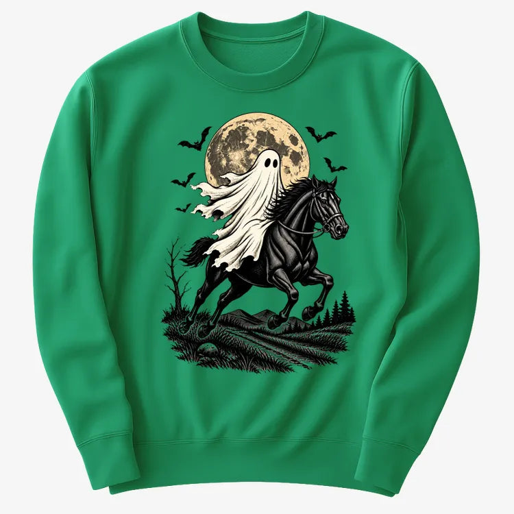 Ghost Rider on a Black Horse-Sweatshirt-Green