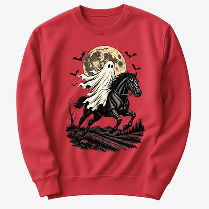 Ghost Rider on a Black Horse-Sweatshirt-Red