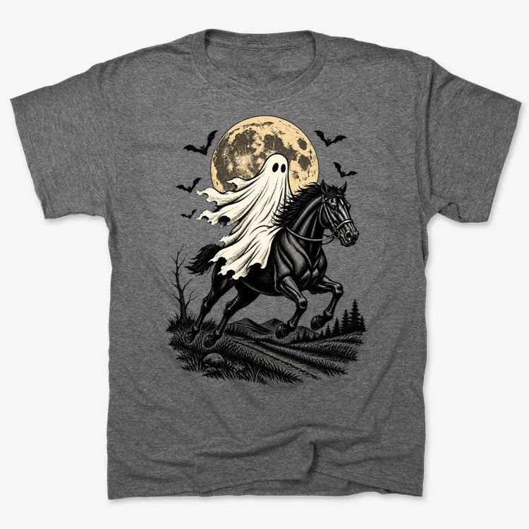 Ghost Rider on a Black Horse-Unisex Heavyweight T-Shirt-Charcoal Heather