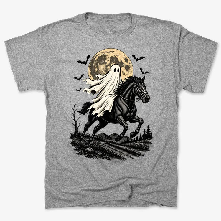 Ghost Rider on a Black Horse-Unisex Heavyweight T-Shirt-Heather Gray