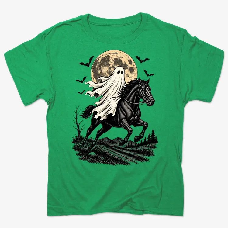 Ghost Rider on a Black Horse-Unisex Heavyweight T-Shirt-Kelly Green Herather