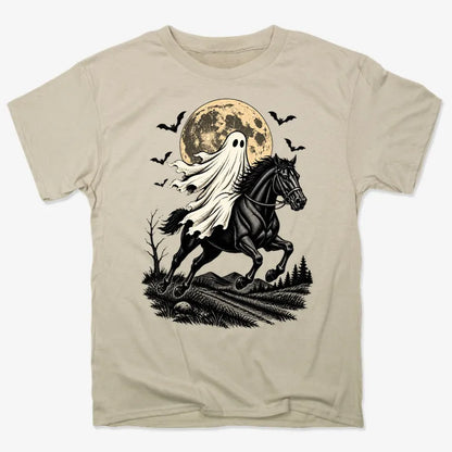 Ghost Rider on a Black Horse-Unisex Heavyweight T-Shirt-Sand
