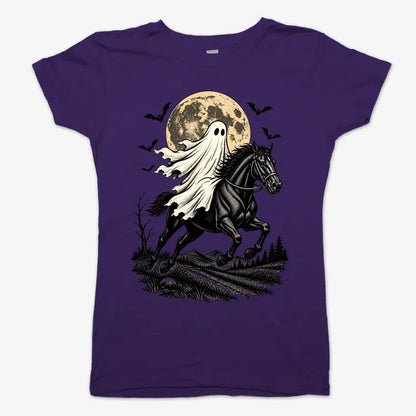 Ghost Rider on a Black Horse-Women's T-Shirt-Violet