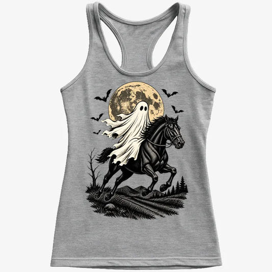 Ghost Rider on a Black Horse-Women's Tank Top-Gray Granite