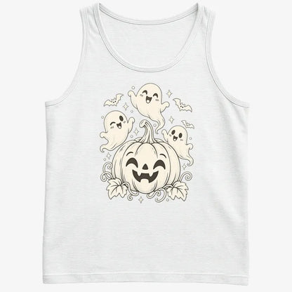 Happy Pumpkin and Ghosts-Men's Tank Top-White