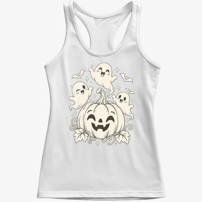 Happy Pumpkin and Ghosts-Women's Tank Top-Snow