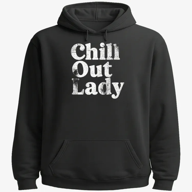 Chill Out Lady Tee-Hoodie-Black