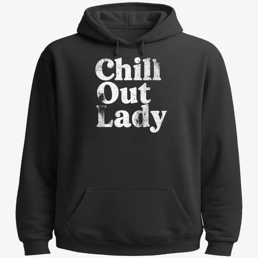 Chill Out Lady Tee-Hoodie-Black
