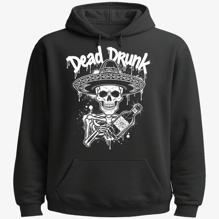 Dead Drunk Skeleton Fiesta-Hoodie-Black