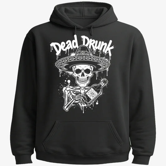Dead Drunk Skeleton Fiesta-Hoodie-Black