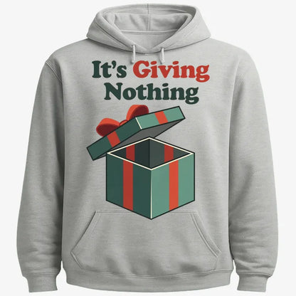 It's Giving Nothing Tee-Hoodie-Gray Heather
