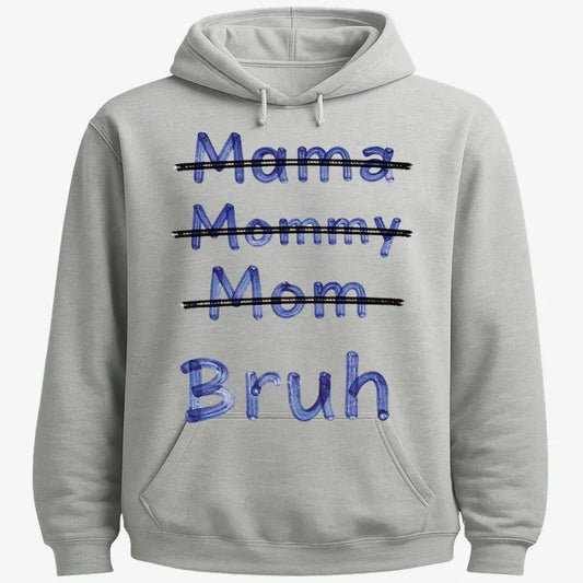 Mama Mommy Mom Bruh-Hoodie-Gray Heather