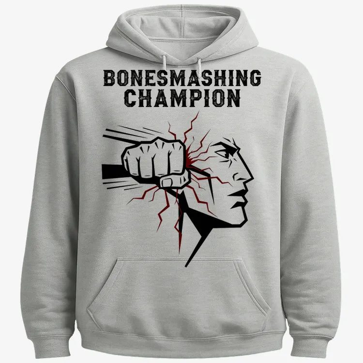 Bone-Smashing Champion Tee-Hoodie-Gray Heather