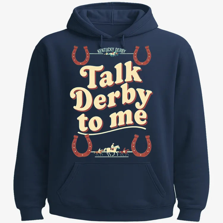 Talk Derby to Me-Hoodie-Navy Blue