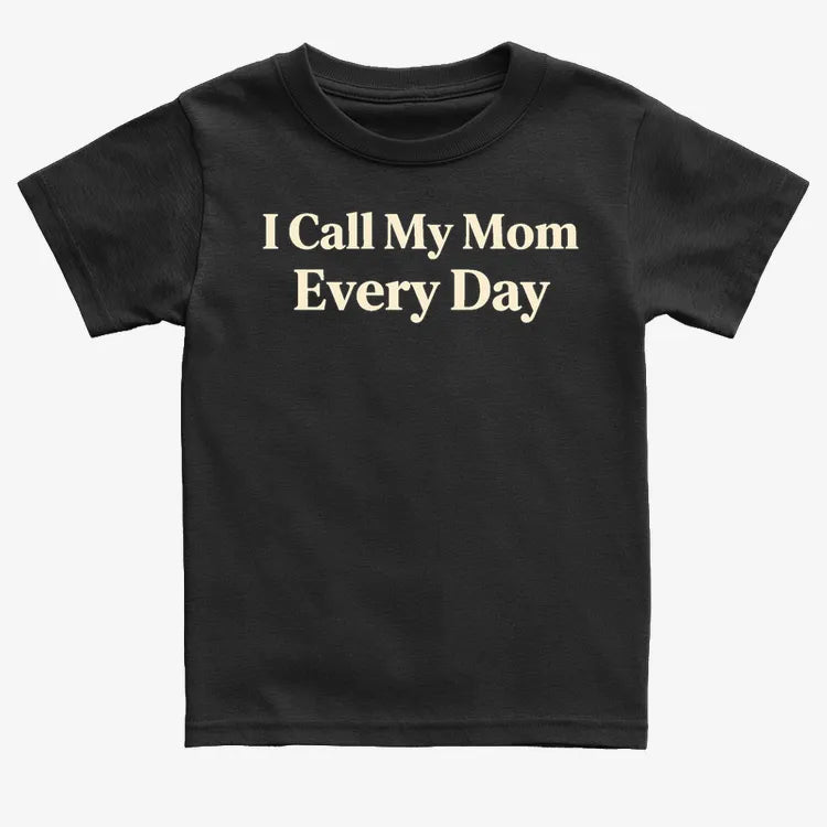 I Call My Mom Every Day-Kids T-Shirt-Black