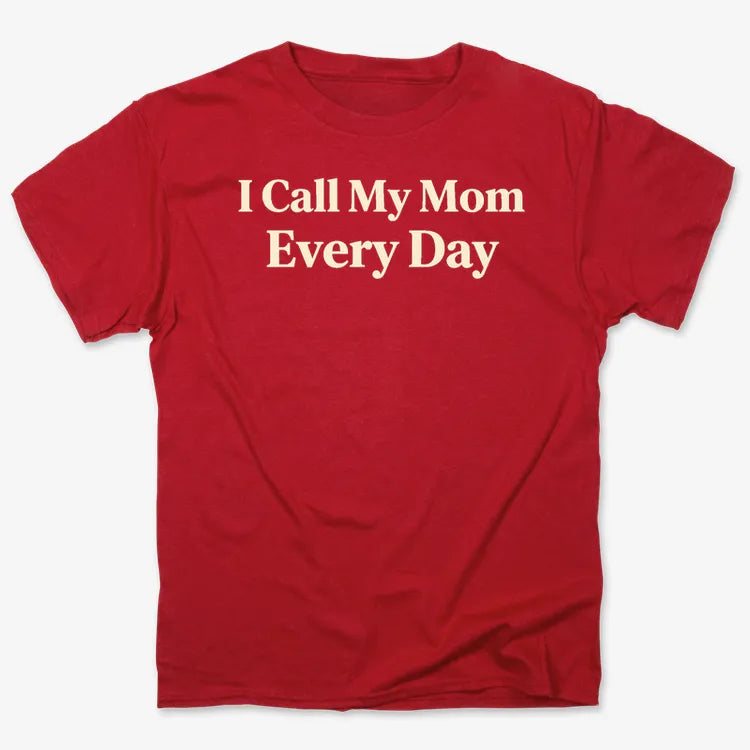 I Call My Mom Every Day-Men's T-Shirt-Red