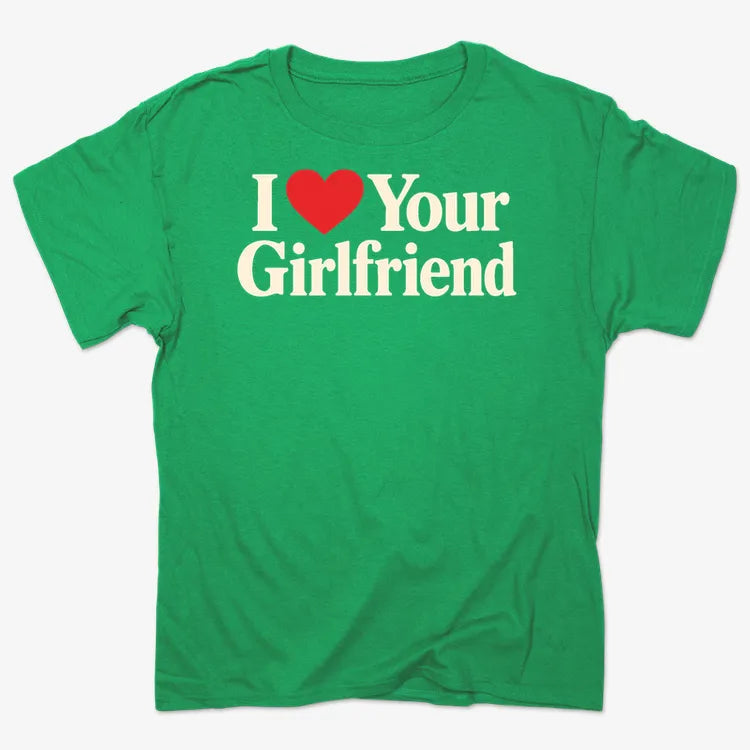 I Heart Your Girlfriend-Unisex Heavyweight T-Shirt-Kelly Green Herather