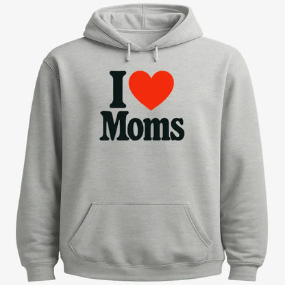 I ❤️ Moms-Hoodie-Gray Heather