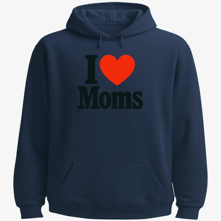 I ❤️ Moms-Hoodie-Navy Blue