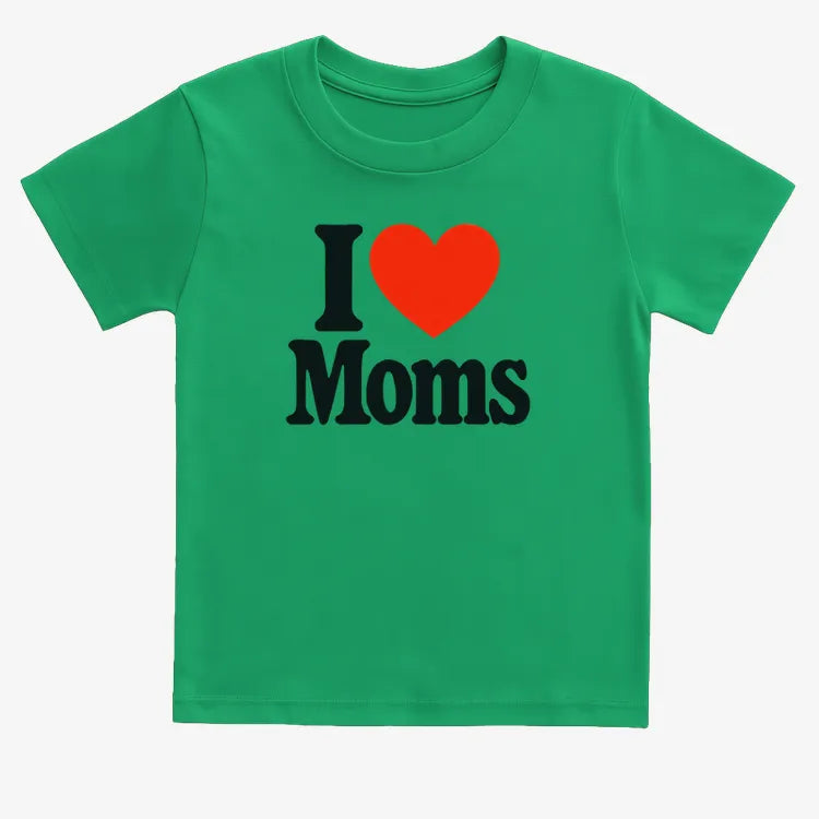 I ❤️ Moms-Kids T-Shirt-Green