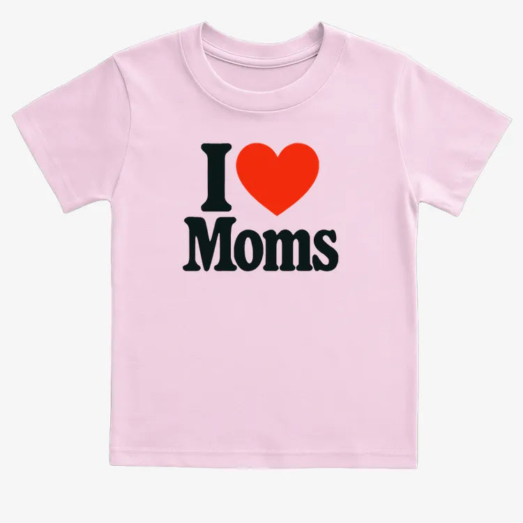 I ❤️ Moms-Kids T-Shirt-Pink