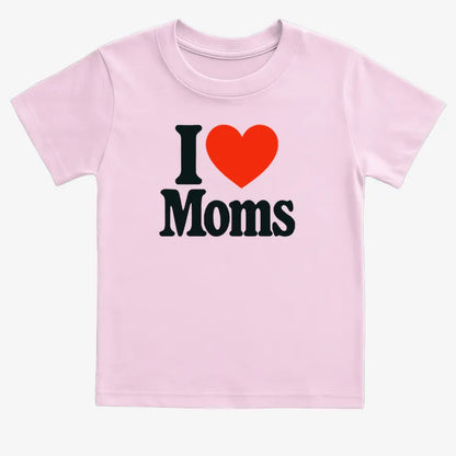 I ❤️ Moms-Kids T-Shirt-Pink