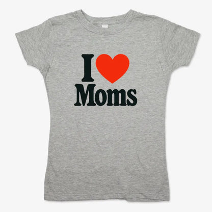 I ❤️ Moms-Women's T-Shirt-Gray Granite