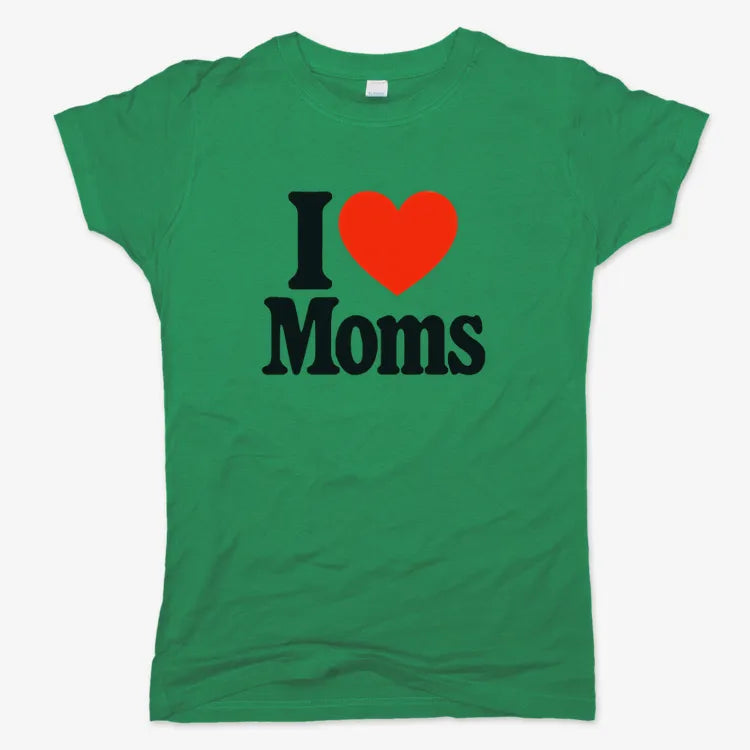 I ❤️ Moms-Women's T-Shirt-Lucky Green