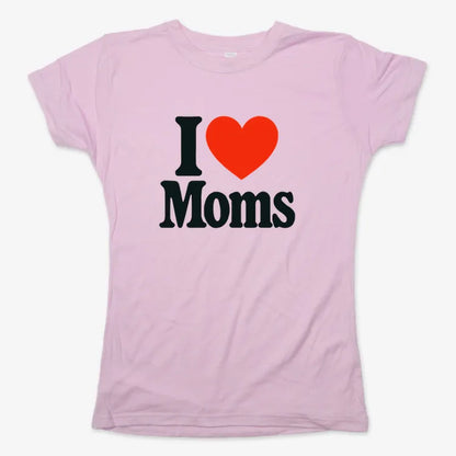 I ❤️ Moms-Women's T-Shirt-Soft Pink
