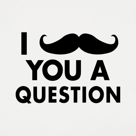 I Mustache You A Question Funny Pun Design graphic Unisex Heavyweight T-Shirt in White