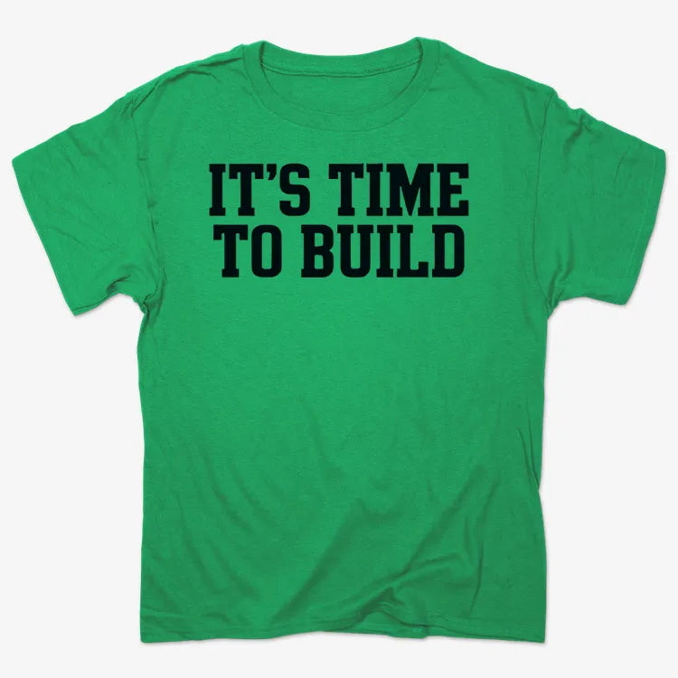 IT'S TIME TO BUILD-Men's T-Shirt-Kelly Green Heather