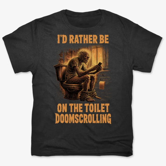 I'd Rather Be on the Toilet Doomscrolling-Men's T-Shirt-Black