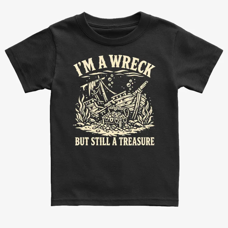I'm A Wreck But Still A Treasure-Kids T-Shirt-Black