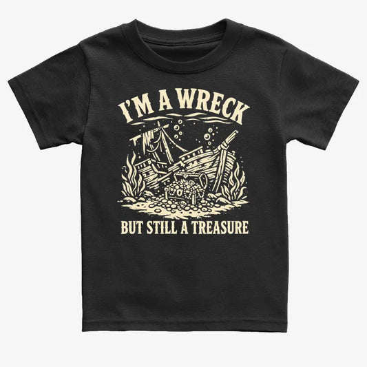 I'm A Wreck But Still A Treasure-Kids T-Shirt-Black