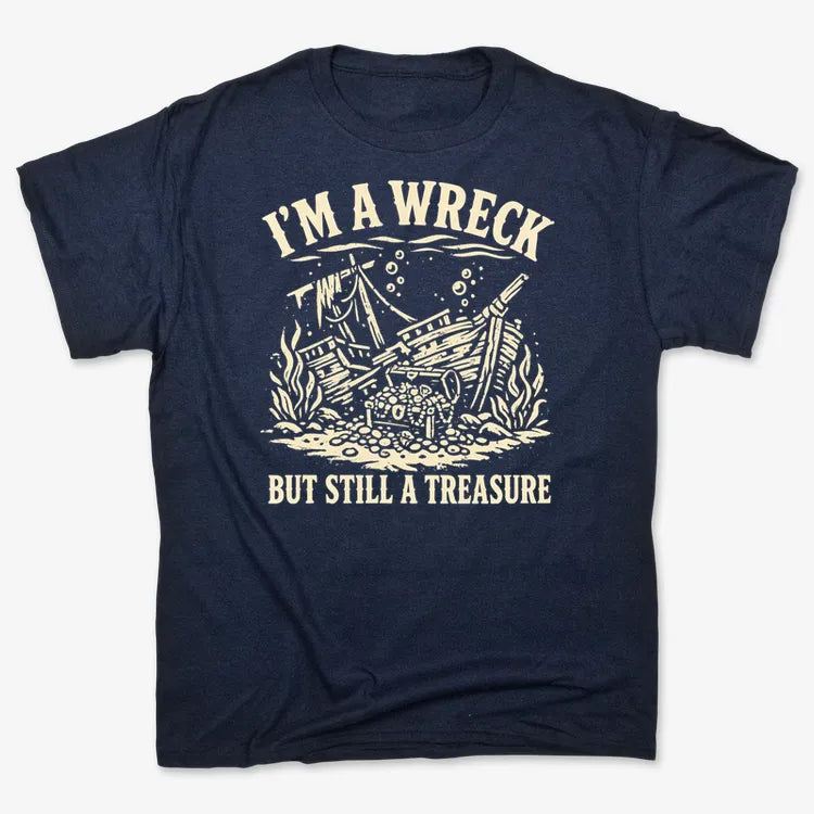 I'm A Wreck But Still A Treasure-Men's T-Shirt-Navy Blue