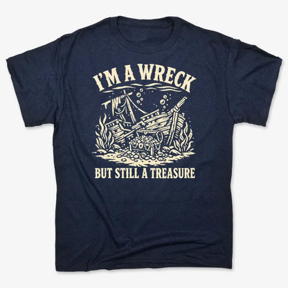 I'm A Wreck But Still A Treasure-Men's T-Shirt-Navy Blue