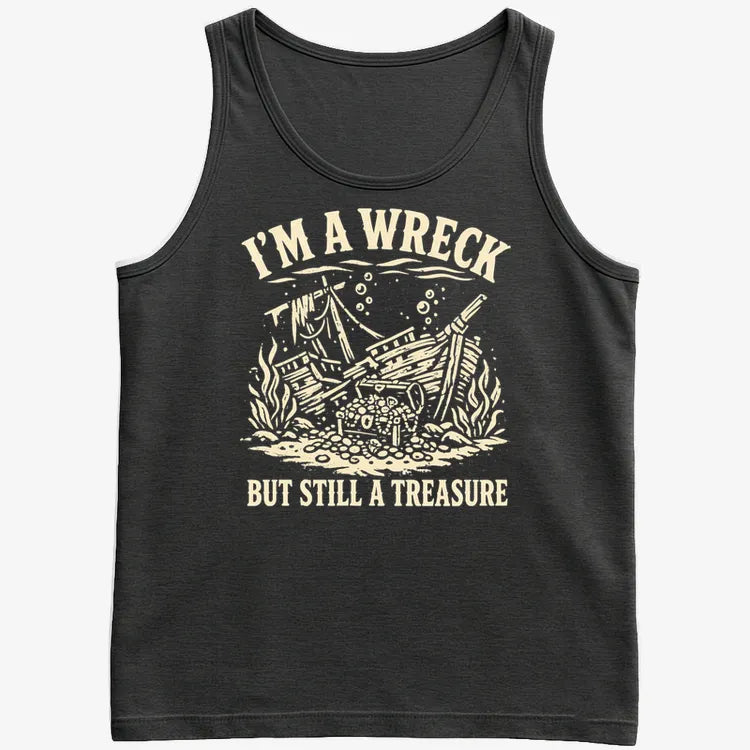 I'm A Wreck But Still A Treasure-Men's Tank Top-Black