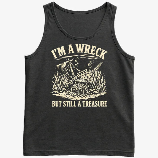 I'm A Wreck But Still A Treasure-Men's Tank Top-Black