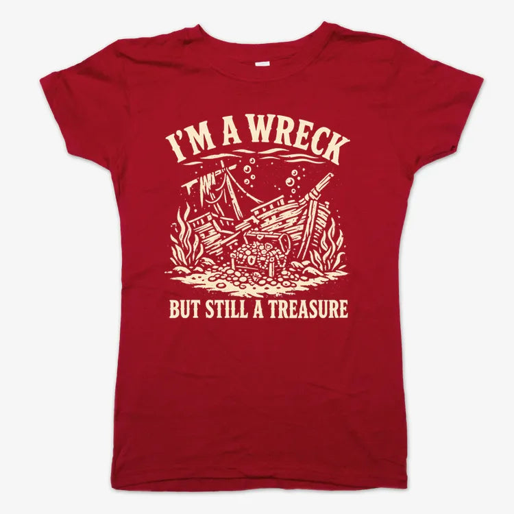 I'm A Wreck But Still A Treasure-Women's T-Shirt-Deep Red