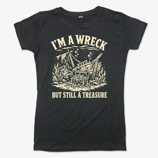 I'm A Wreck But Still A Treasure-Women's T-Shirt-Midnight