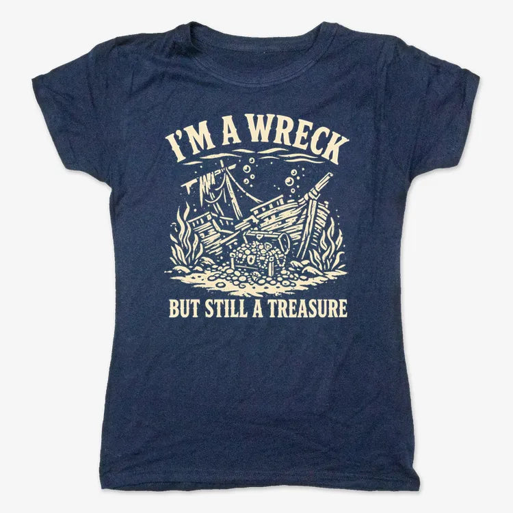 I'm A Wreck But Still A Treasure-Women's T-Shirt-True Navy